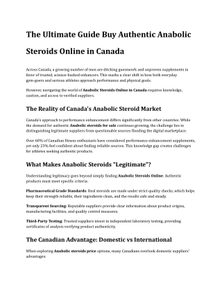 Where to Buy Legit Anabolic Steroids Online in Canada