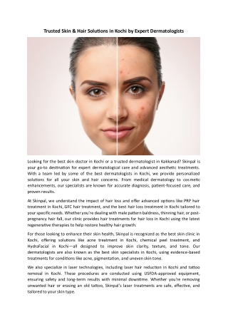 Best skin doctor in kochi-Skinpal