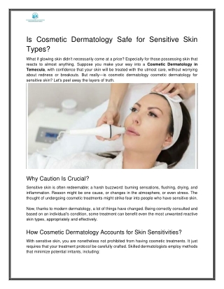 Expert Cosmetic Dermatology in Temecula – Book a Consultation