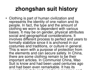 zhongshan suit history