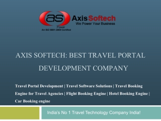 Axis-Softech - Travel Portal Development