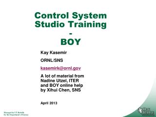 Control System Studio Training - BOY