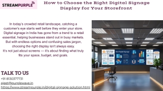 How to Choose the Right Digital Signage Display for Your Storefront