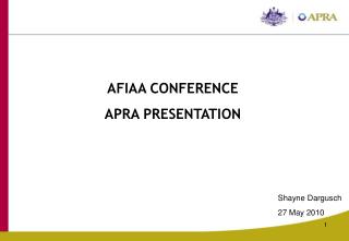 AFIAA CONFERENCE APRA PRESENTATION