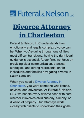 Divorce Attorney in Charleston: Supportive Counsel for Family Law Matters