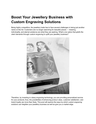Boost Your Jewellery Business with Custom Engraving Solutions