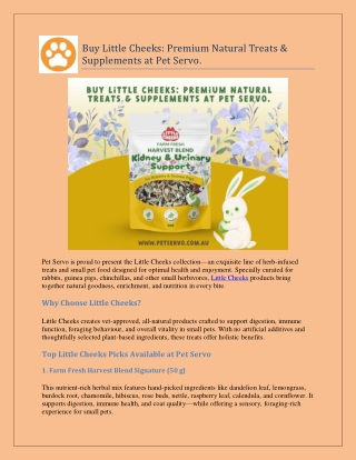 Buy Little Cheeks Premium Natural Treats & Supplements at Pet Servo