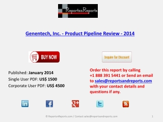 Pipeline Review on Genentech, Inc. - Product Therapeutic Ind