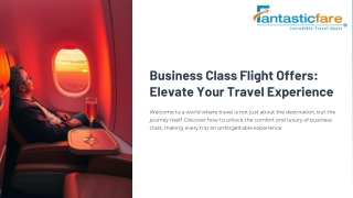 Travel Smarter with Premium Business Class Flight Offers