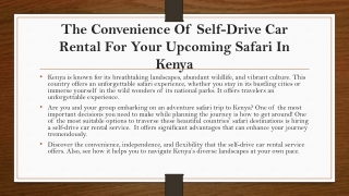 Freedom on Four Wheels: Discover Kenya with a Self-Drive Safari Adventure