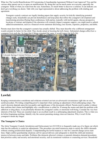 Just How To Effectively Modify Child Custodianship Plans