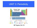 UNIT 3: Periodicity