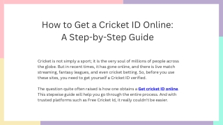 How to Get a Cricket ID Online: A Step-by-Step Guide