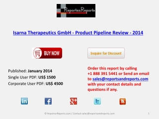 Pipeline Review on Isarna Therapeutics GmbH - Product Indust