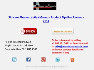 Pipeline Review on Simcere Pharmaceutical Group - Product In
