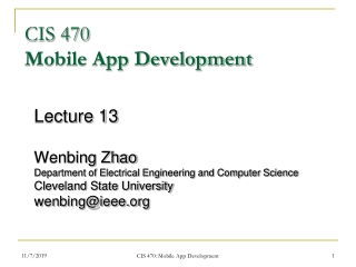 CIS 470 Mobile App Development