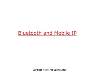 Bluetooth Mobile IP