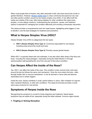 Herpes Inside Nose_ Symptoms, Causes, and Treatment Options