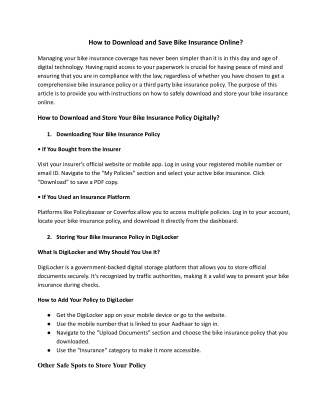 SBI ASO Blog 1 _ How to Download and Save Bike Insurance Online_