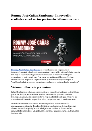 Ronmy José Cañas Zambrano_ Innovación ecológica en el sector portuario latinoamericano