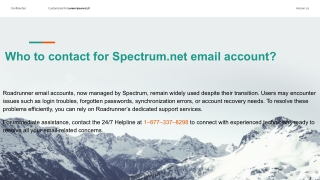 Who to contact for Spectrum.net email account?