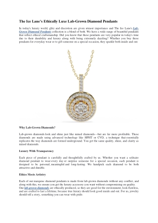 Lab Grown Diamond Pendants - The Ice Lane