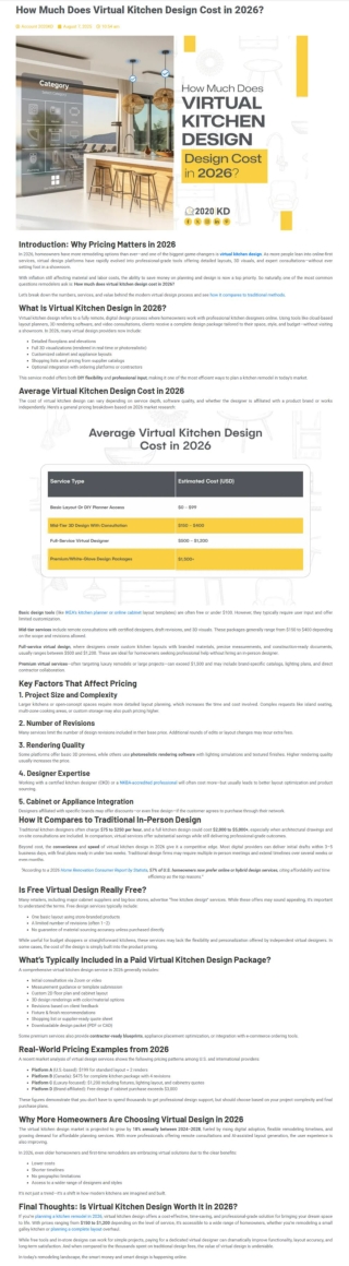 How Much Does Virtual Kitchen Design Cost in 2026 - 2020 Ktchen Design