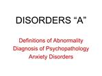 DISORDERS A
