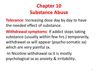 Chapter 10 Substance Abuse