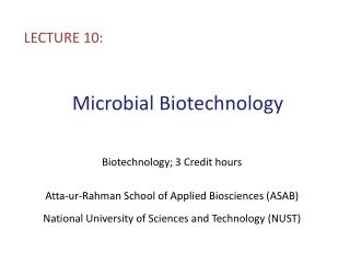 Microbial Biotechnology