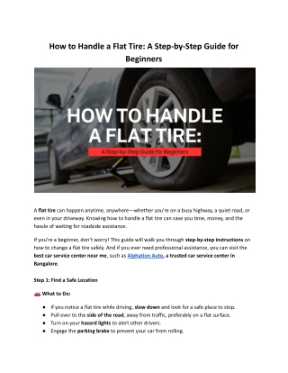 How to Handle a Flat Tire - A Step-by-Step Guide for Beginners