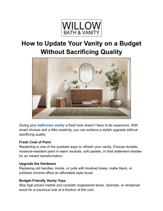 How to Update Your Vanity on a Budget Without Sacrificing Quality