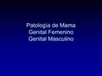 Patolog a de Mama Genital Femenino Genital Masculino