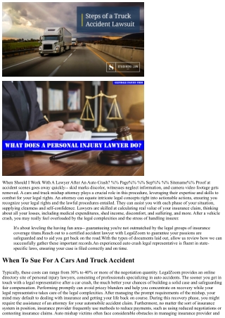 When To Obtain A Lawyer After A Car Crash O'connor Acciani & Levy
