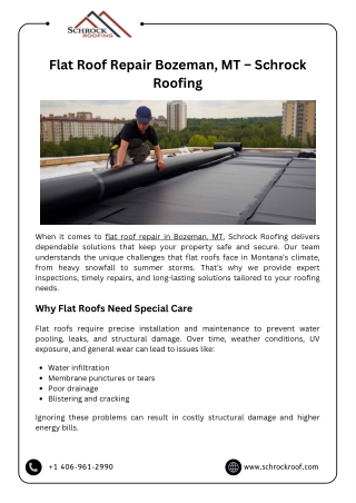 Flat Roof Repair Bozeman, MT – Schrock Roofing
