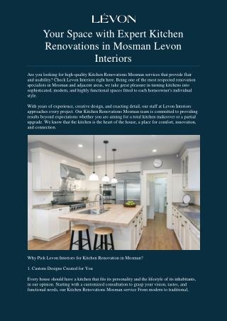 Kitchen Renovations Mosman