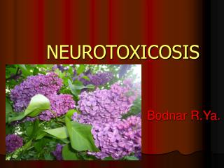 NEUROTOXICOSIS Bodnar R.Ya.