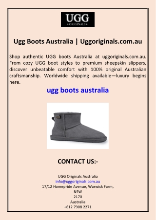 Ugg Boots Australia Uggoriginals.com.au