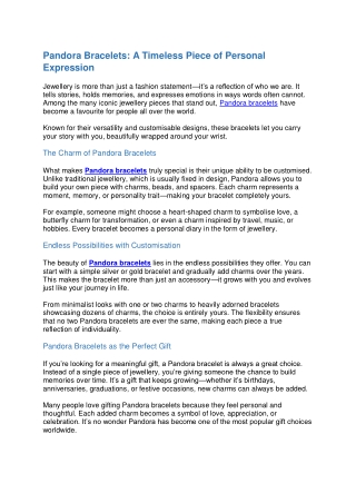 Pandora Bracelets A Timeless Piece of Personal Expression