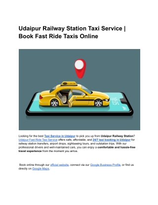 udaipur railway station taxi service