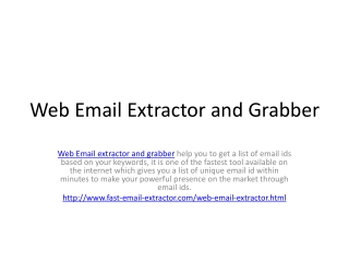 Web Email Extractor and Grabber