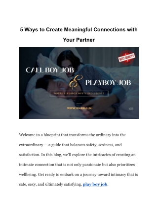 5 Ways to Create Meaningful Connections with Your Partner