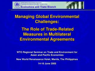 Managing Global Environmental Challenges: The Role of Trade-Related Measures in Multilateral Environmental Agreements