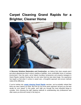 Carpet Cleaning Grand Rapids for a Brighter, Cleaner Home