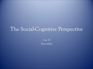 The Social-Cognitive Perspective