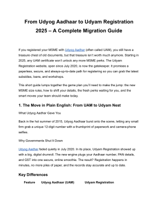 From Udyog Aadhaar to Udyam Registration 2025 – A Complete Migration Guide