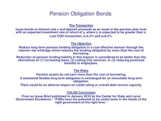 Pension Obligation Bonds