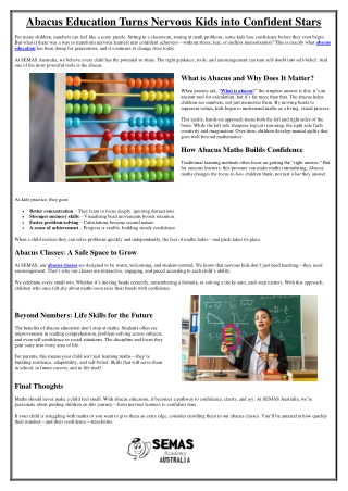 Abacus Education Turns Nervous Kids into Confident Stars