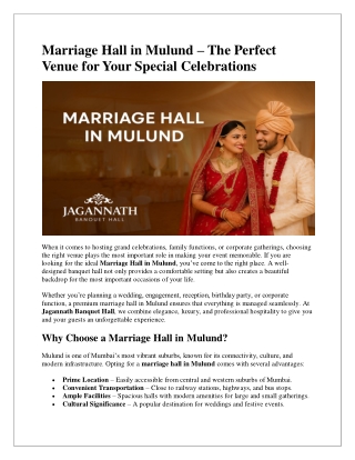 Marriage Hall in Mulund