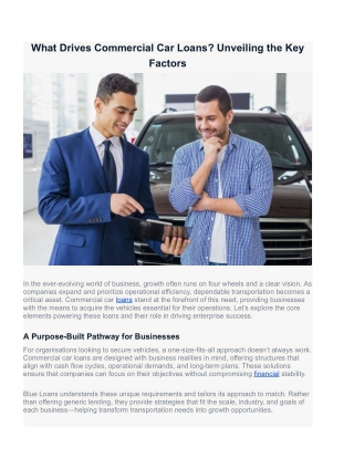 Truck Loan in Melbourne blue loans